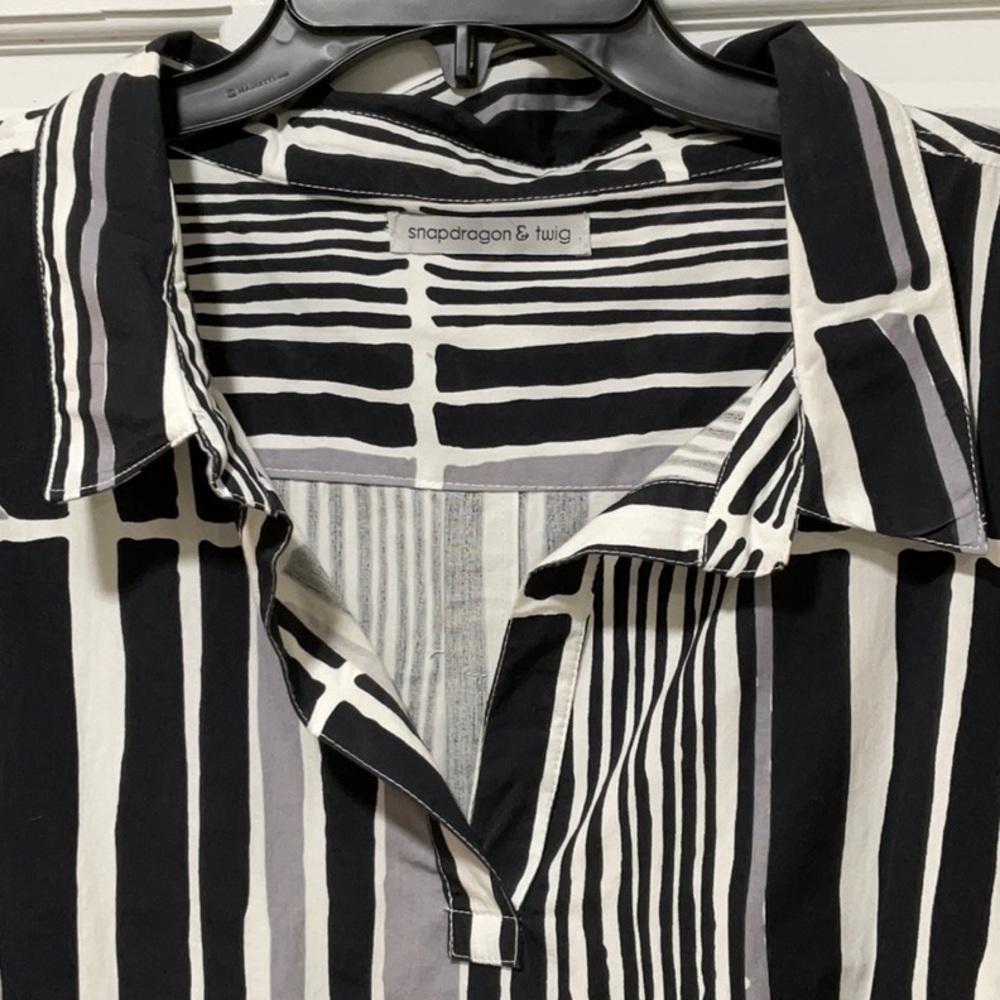 Snapdragon & Twig Black and white curved hem Dress